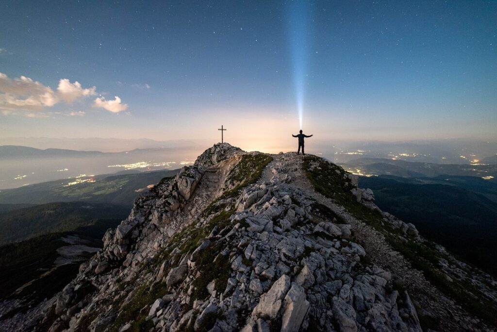 mountains, man, nature